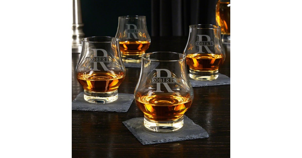 Engraved Whiskey Tasting Set with Nosing Glasses for Whiskey Bourbon Scotch Lovers - Home Wet Bar