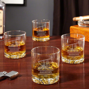 Set of 4 Oilfield Buckman Whiskey Glass