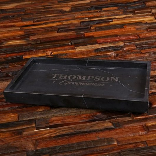 Set of 4 Rocking Whiskey Glasses with Marble Tray (Front)