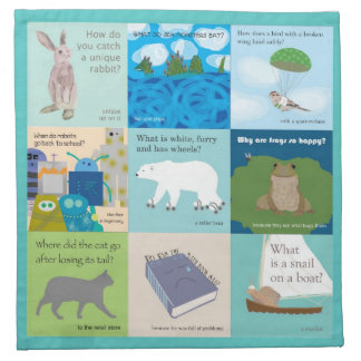 Set of 4 School Lunchbox Napkin Full of Jokes