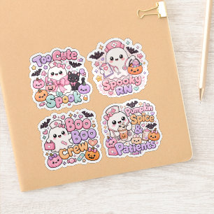 Set of 4 Spooky Cute RN Halloween Ghost Nurse Sticker