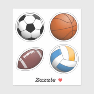 Set of 4 Sport Balls Sticker