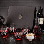 Set of 4 Stemless Wine Glasses & Aerating Decanter<br><div class="desc">Give that wine lover a luxurious gift they will remember. With this handsome wine gift set,  you'll be able to blow them away.The set includes a aerating decanter,  four engraved stemless wine glasses,  two pistachios,  and a large gift box.</div>