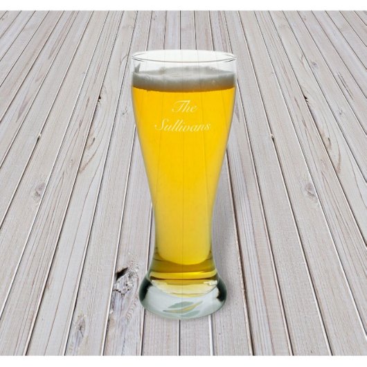 Set of 4 Stylish Engraved 20 oz. Pilsner Glasses (Front)
