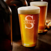 Set of 4 Stylish Engraved Pint Glasses (Front)