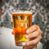 Set of 4 Stylish Engraved Pint Glasses (Front)