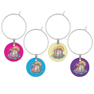 Set of 4 Summerween Ghoul Wine Charms