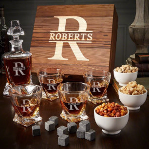 Set of 4 Vicente Glasses with Whiskey Decanter