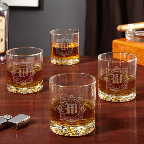Set of 4 Winchester Monogram Whiskey Glasses