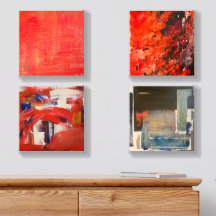 Set of 4 Wooden Wall Art Panels