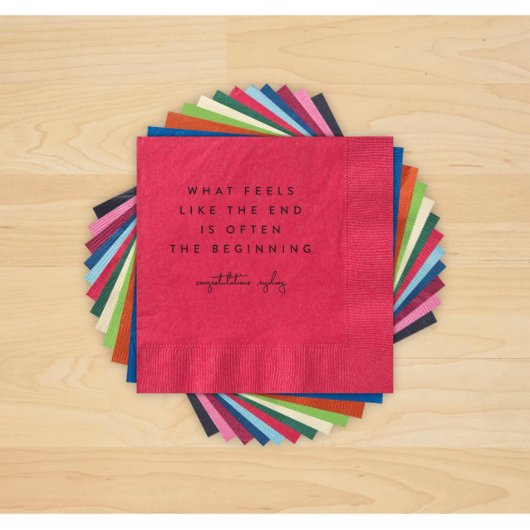 Set of 50 Motivational Letterpress Paper Napkins (Front)