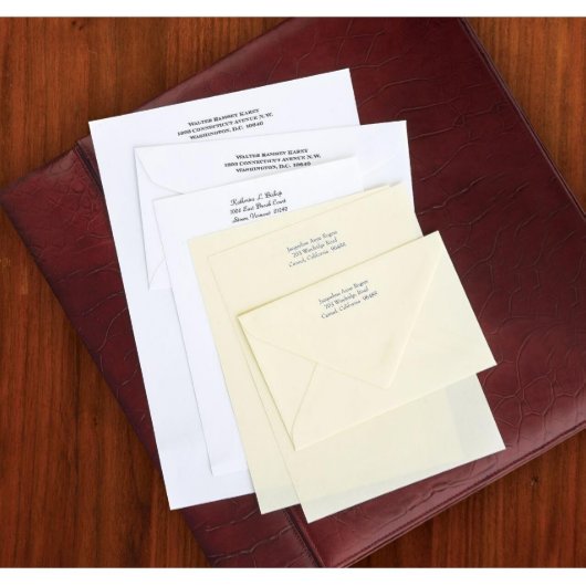 Set of 50 Small Vellum Personalized Stationery  (Front)