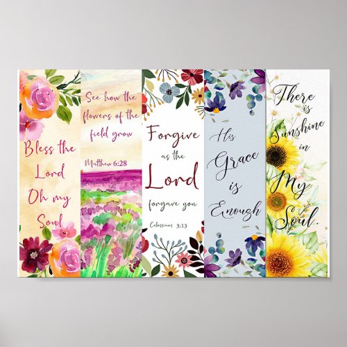 Set of 5 Christian theme bookmarks Poster