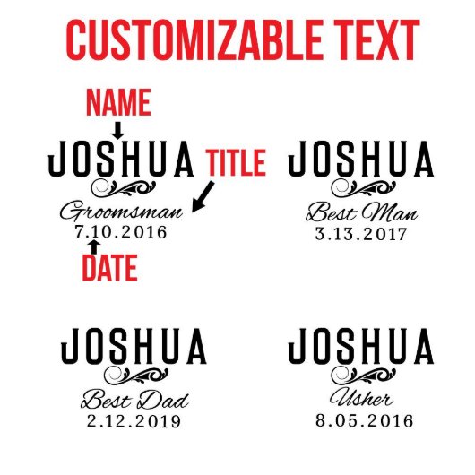 Set of 5 Classic Groomsmen 25 oz. Beer Mugs (Design)