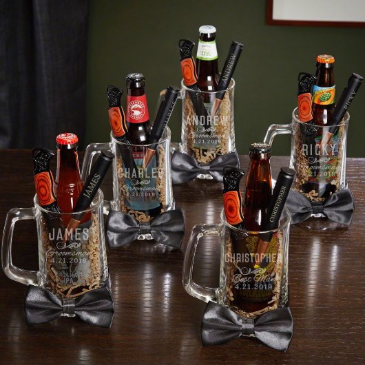 Set of 5 Cool Openers, Knives, Bowties & Beer Mugs (Front)
