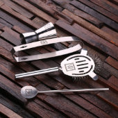 Set of 5 Monogram Steel Utensils & Cocktail Shaker (Top)