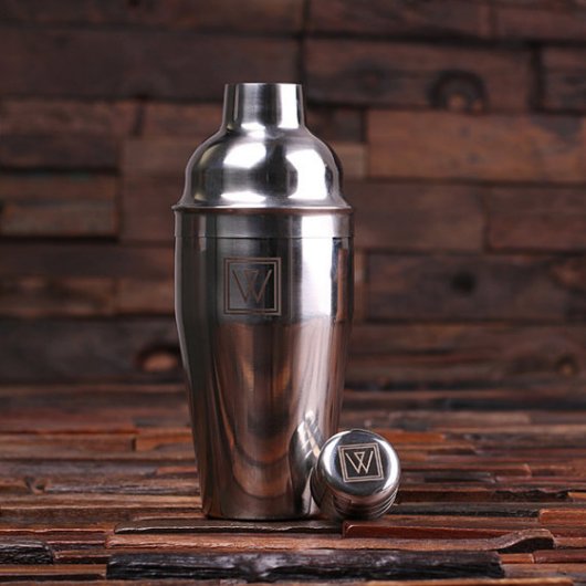 Set of 5 Monogram Steel Utensils & Cocktail Shaker (Front)