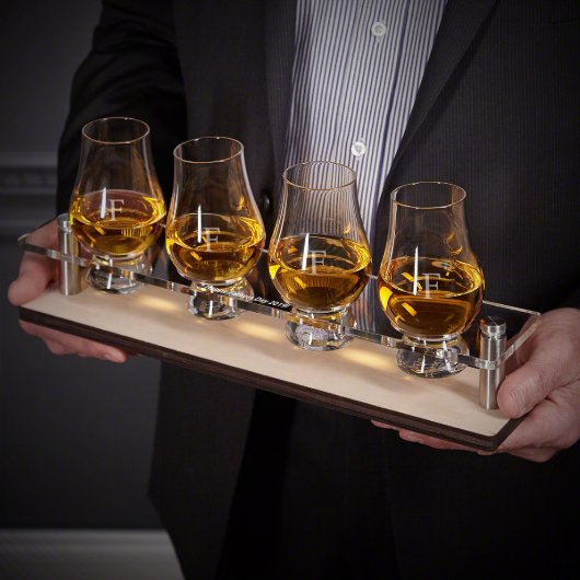 Set of 5 Serving Tray & Engraved Glencairn Glasses (Example)