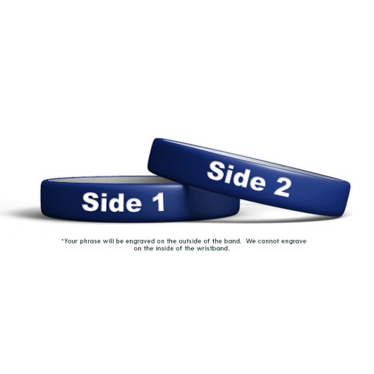 Set of 5 Silicone Engraved Rubber Wristbands (Side 1 & 2)