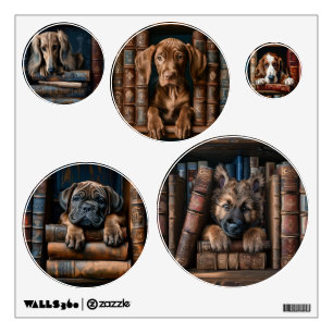 Set of 5 Variety Dogs Wall Decal