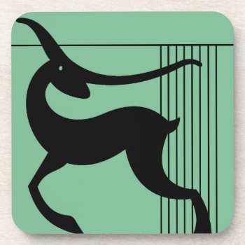 Set Of 6 Art Deco Deer Coasters by christmas1900 at Zazzle