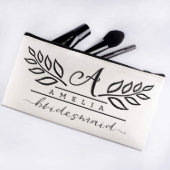 Set Of 6 Branches And Leaves Canvas Cosmetic Bags (Front)