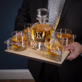Set of 6 Classic Monogram Decanter & Whiskey Glass (Front Right)