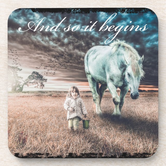 Set of 6 Coasters with Horse (Front)