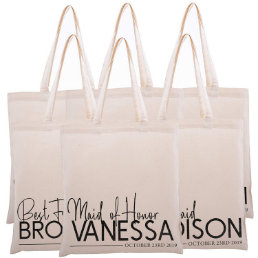 Set Of 6 Cool And Sophisticated Canvas Tote Bags