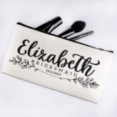 Set Of 6 Delightful Leaves Canvas Cosmetic Bags (Front)