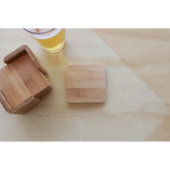 Set Of 6 Engraved Bamboo Coasters | Elena & Tom (Top)