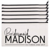 Set Of 6 Glamorous Canvas Cosmetic Bags (Set)