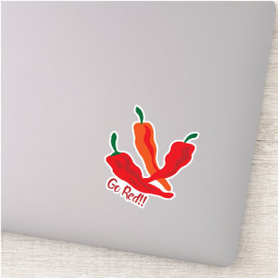 Set of 6 Go Red!!! Chile Peppers Custom-Cut Sticker