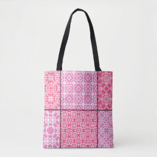 Set of 6 seamless geometric pattern. Vintage illus Tote Bag