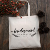 Set Of 6 Simplistic Wreath Leaves Canvas Tote Bags (Front)