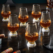 Set Of 6 Single Monogram Glencarin Whiskey Glasses at Zazzle