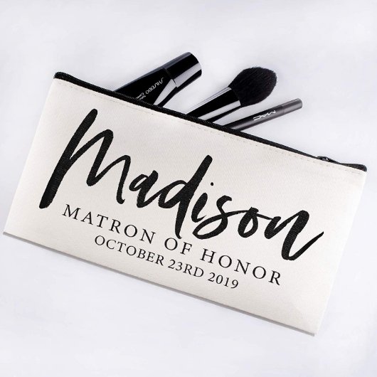 Set Of 6 Sophisticated Canvas Cosmetic Bags (Front)