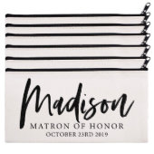 Set Of 6 Sophisticated Canvas Cosmetic Bags (Set)