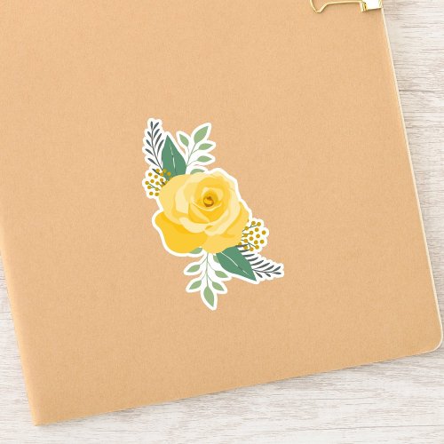Set of 6 Yellow Rose of Texas _ Single Roses Sticker