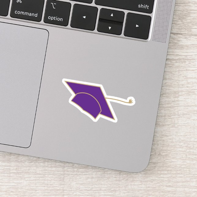 Set of 8 Purple Graduation Caps Custom-Cut Sticker (Creator Uploaded)