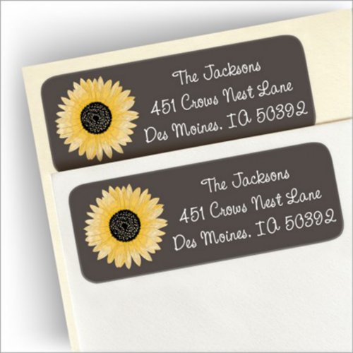 Set Of 90 Blooming Sunflower Address Labels