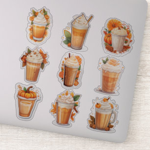 Set of 9 Pumpkin Spiced Latte Vinyl Stickers