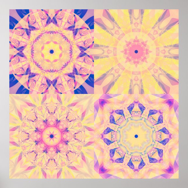 Set of abstract background colorful kaleidoscopica poster (Front)