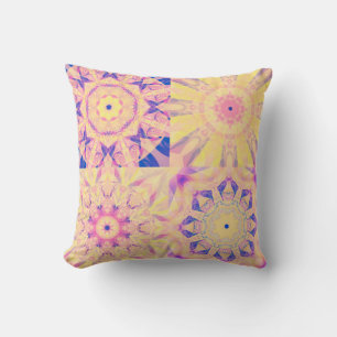 Set of abstract background colorful kaleidoscopica throw pillow