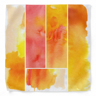 Set of abstract watercolor hand painted bandana
