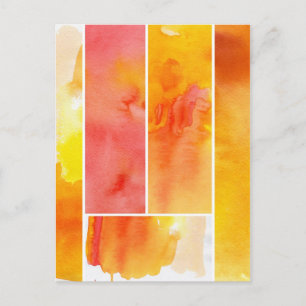 Set of abstract  watercolor hand painted postcard