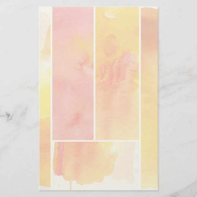 Set of abstract  watercolor hand painted stationery (Front)