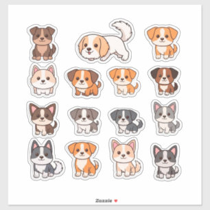 Set Of Adorable Dogs Sticker