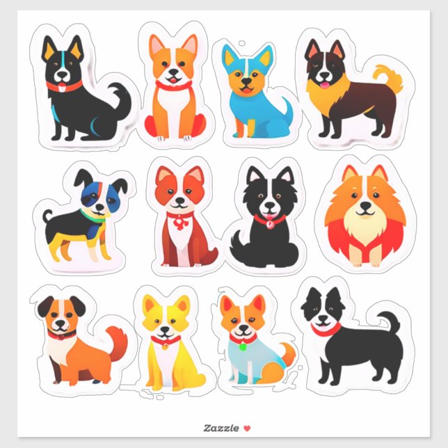 Set Of Adorable Dogs Sticker (Sheet)