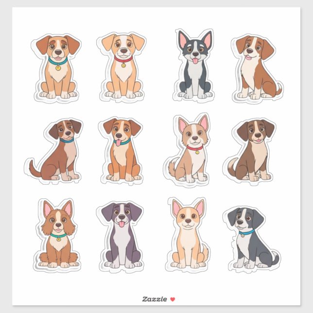 Set Of Adorable Dogs Sticker (Sheet)